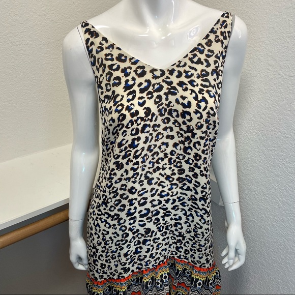 Cabi 🐆 Festive Safari Leopard Print Ruffle Slip On Dress Sz XS - Picture 3 of 9